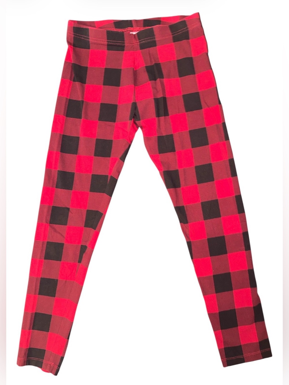 Joe Fresh Red and Black Plaid Waistband Kids Leggings